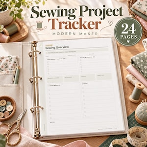 Sewing Project Tracker Printable, Sewing Planner, Fabric Inventory Log, Pattern Tracker, Body Measurements & Sewing Journal