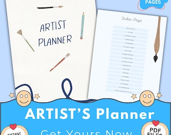 Artist Planner Printable PDF, Art Journal Planner, Drawing Planner, Sketchbook Pages, Art Goals Tracker, Creative Planner for Artists