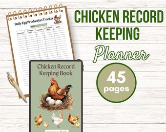 Dziennik ewidencji kur | Materiały do druku dotyczące hodowli kur | Dziennik kur na podwórku | Drukowana liczba jaj kurzych | Homestead Binder