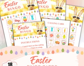 Easter Bingo Printable Game for Kids, Easter Party Activity, Preschool Classroom Game, Holiday Bingo Cards, Instant Download PDF