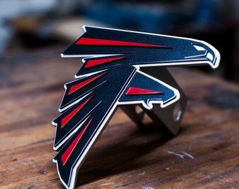 Atlanta Falcons Trailer Hitch Cover | Steel Handmade Hitch Plug | Fits 2" Receiver
