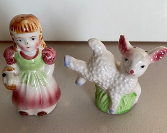 vintage Little Bo Peep Salt & Pepper Shaker Set ** SUPER ÉTAT !! **