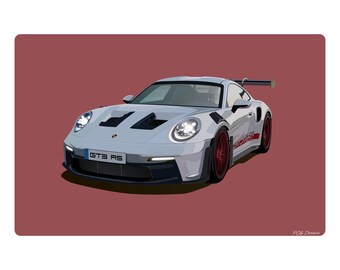 Porsche gt3 rs vector - Etsy España