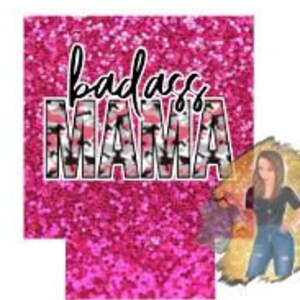 Badass Mama Pink Camo Can Cooler Template