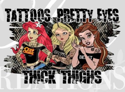 Download Punk Princess Tattoos Pretty Eyes Thick Thighs Png Digital Etsy