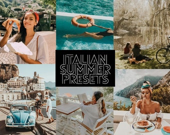 7 Italy Summer Lightroom Desktop & Mobile Presets for travel influencer Italian Instagram Travel, dreamy Photo Edit Filter