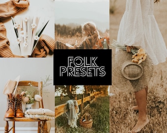 5 Folk Lightroom Desktop & Mobile Presets for blogger Instagram Travel, Natural Photo Edit Filter
