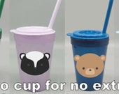 14oz Woodland Creatures Kids Cup BPA Free FREE SHIPPING Custom Cup Add Name Kids Cup Handmade Birthday Party Goodie Bag Gifts