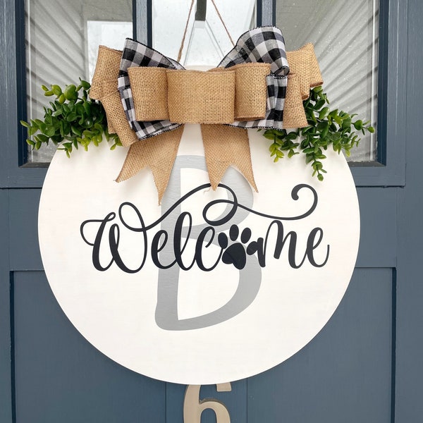 Initial Door Hanger Etsy