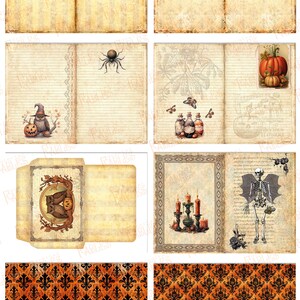 Halloween Junk Journal Kit 23, Vintage Grunge Shabby, Labels, Pages and ...
