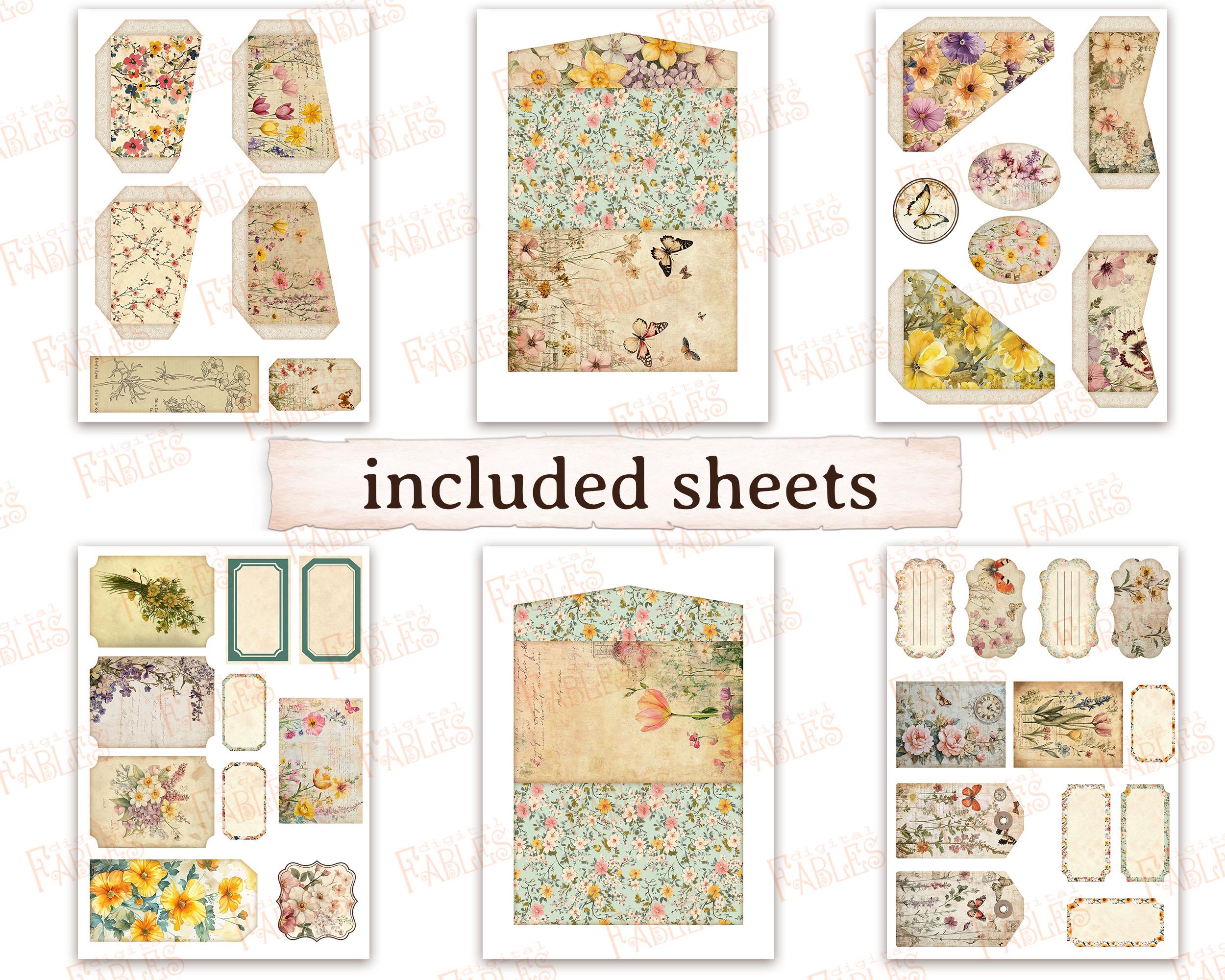 Spring Folio Kit - Printable Junk Journal Folio With Pockets, Tags ...