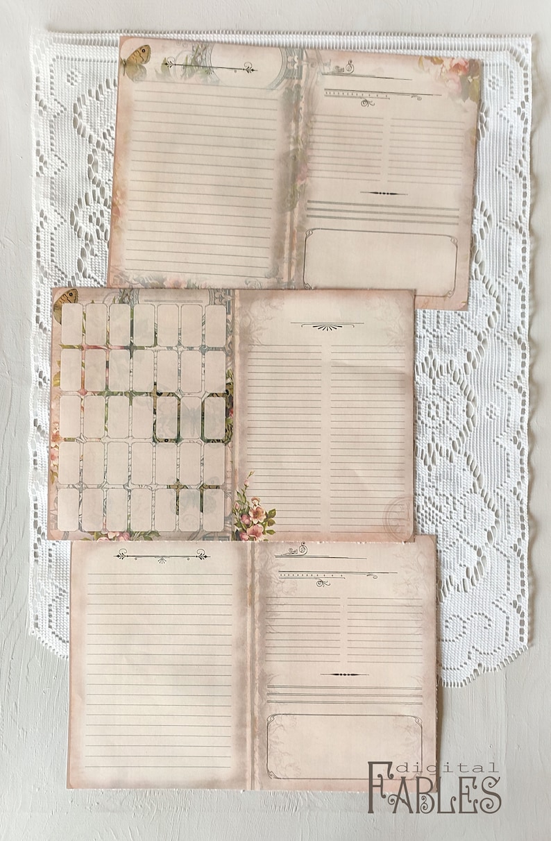 Vintage Planner Junk Journal Kit Undated Digital Planner Etsy