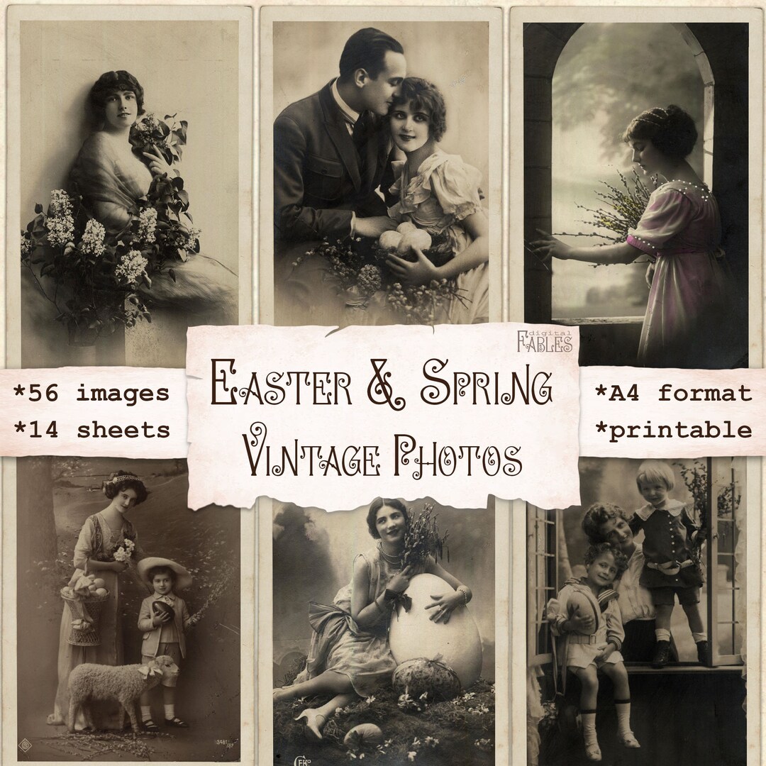 Easter and Spring Vintge Photos, Images, Digital Kit, Spring Antique ...
