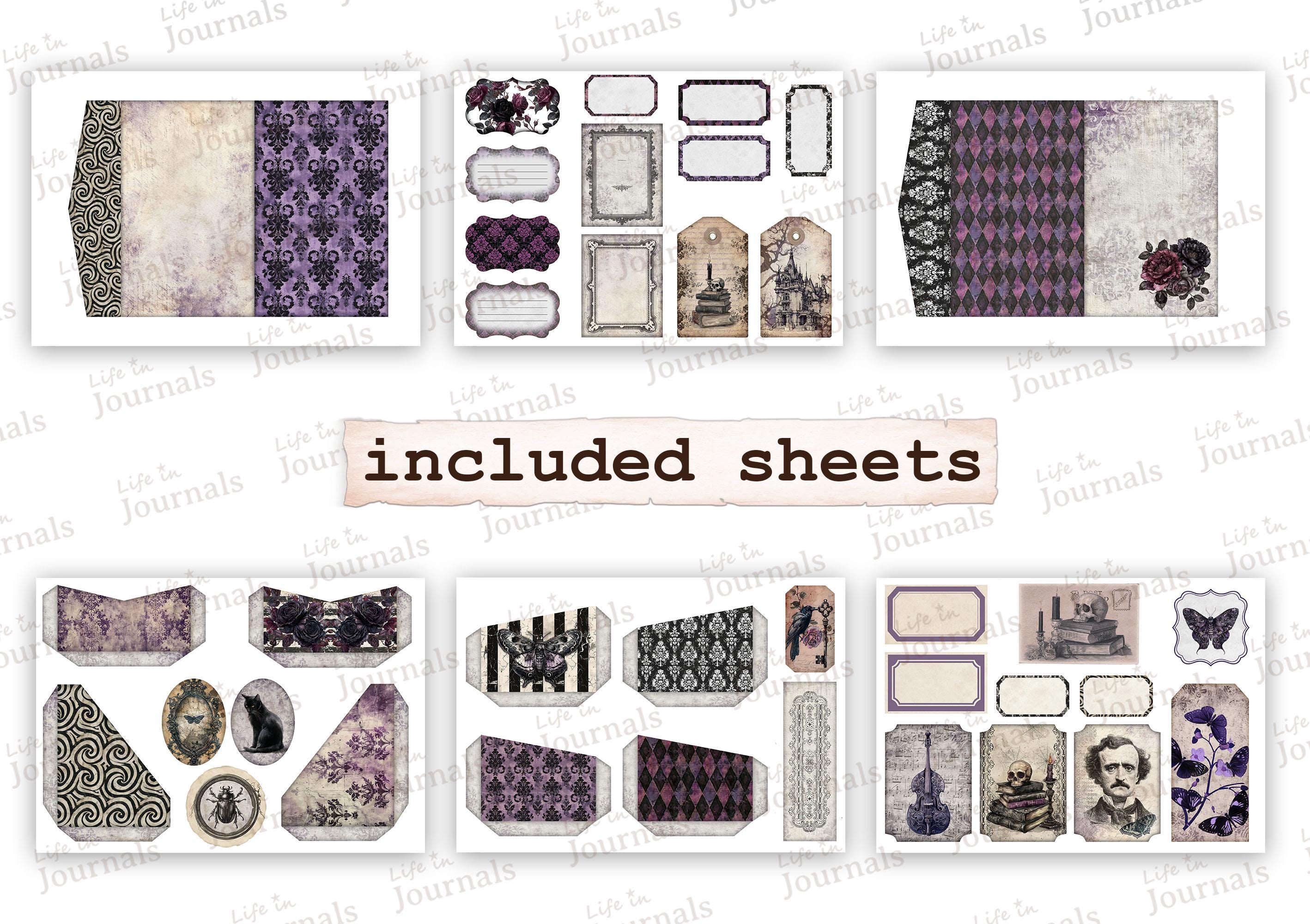 Gothic Dark Academia - Spooky Printable Junk Journal Folio With ...