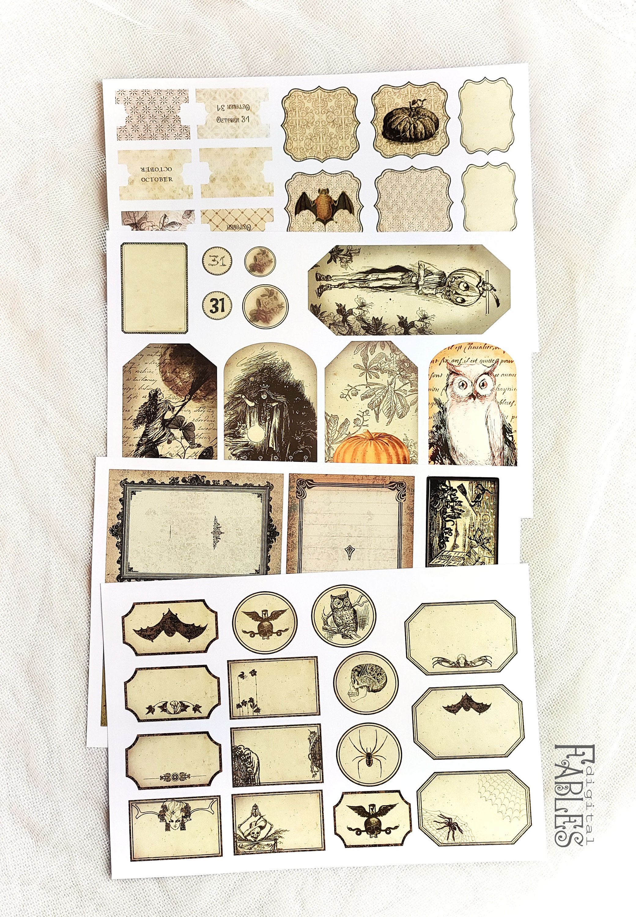 Halloween Junk Journal Kit Vintage Brown Grunge Shabby Tags - Etsy