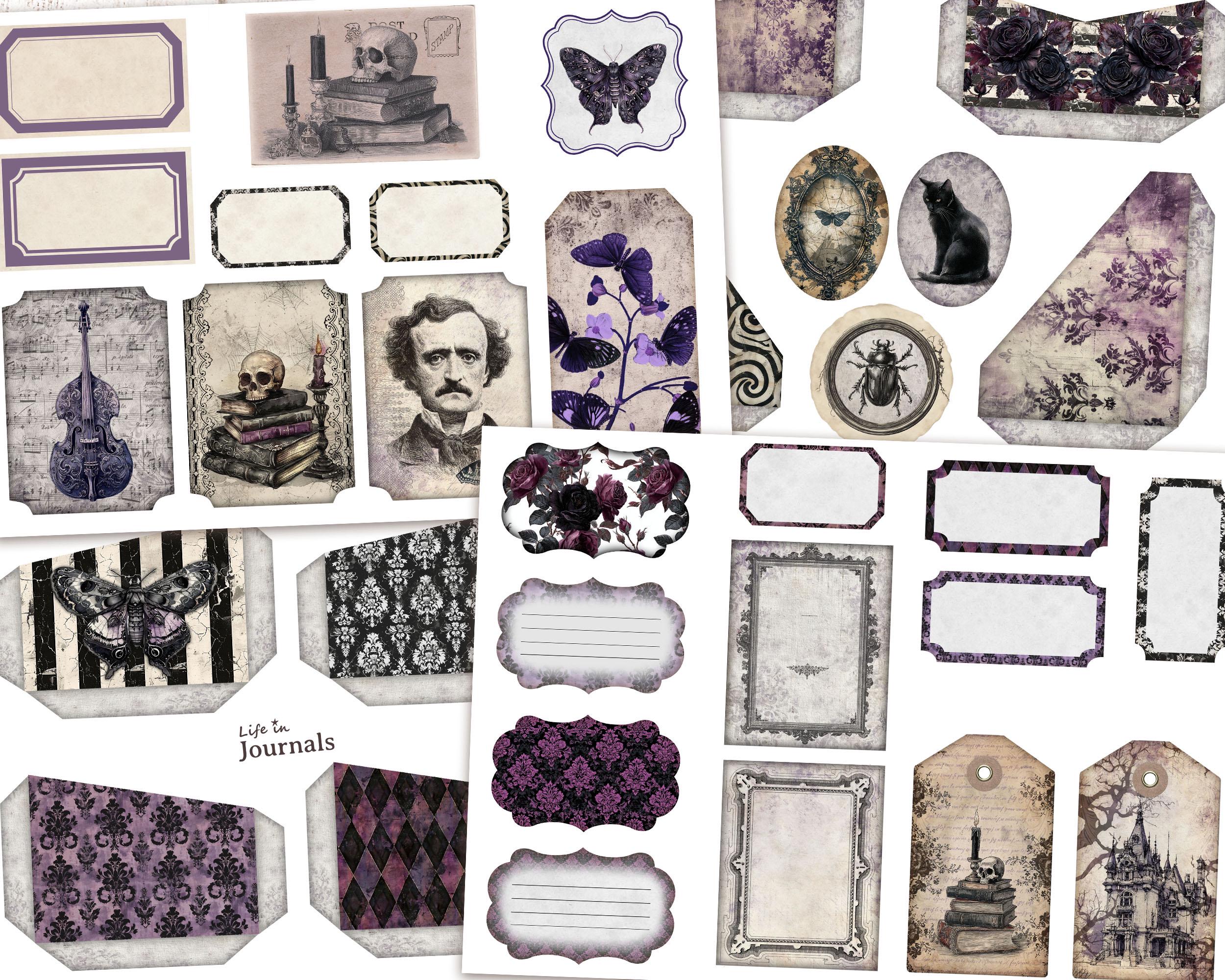 Gothic Dark Academia - Spooky Printable Junk Journal Folio With ...