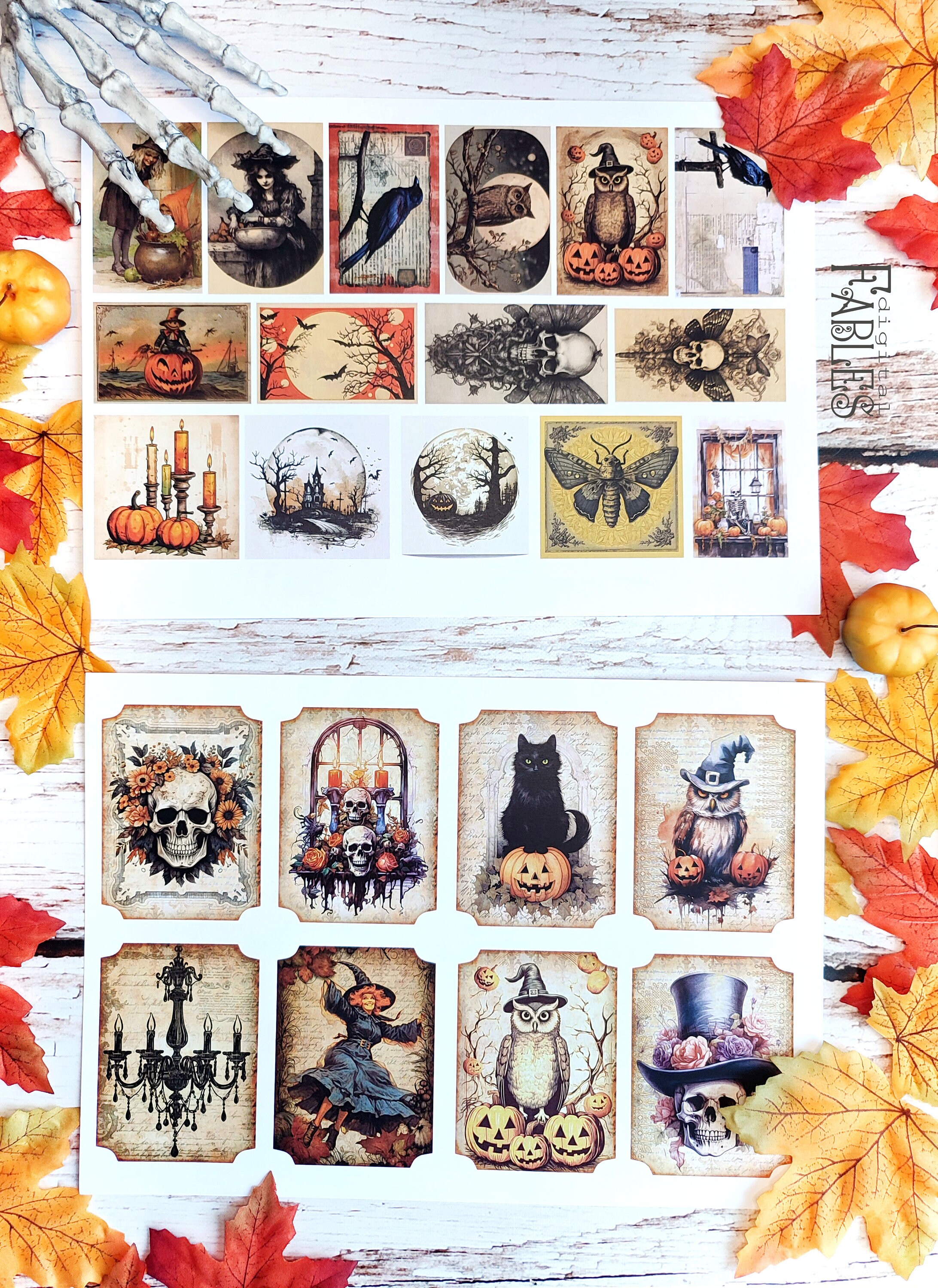 Halloween Junk Journal Kit 23, Vintage Grunge Shabby, Labels, Pages and ...