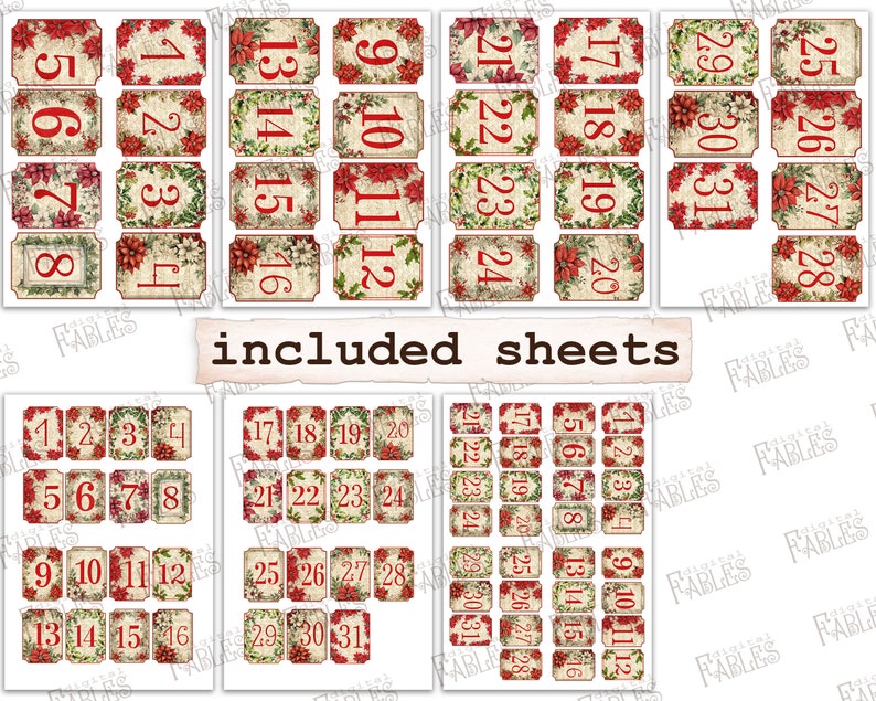 Advent calendar shabby for christmas