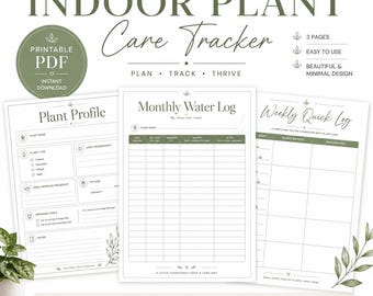 Indoor Plant Care Tracker Printable Bundle