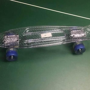 Vintage Clear Skateboard Deck with Light Up Wheels - Brand New