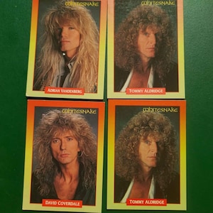Vintage 1991 Whitesnake Rock Karten - (4) - David Coverdale/Tommy A/Adrian V