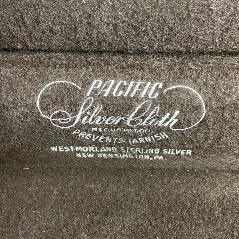 Vintage Dark Wood Silverware Chest Pacific Silvercloth Fabric Metal