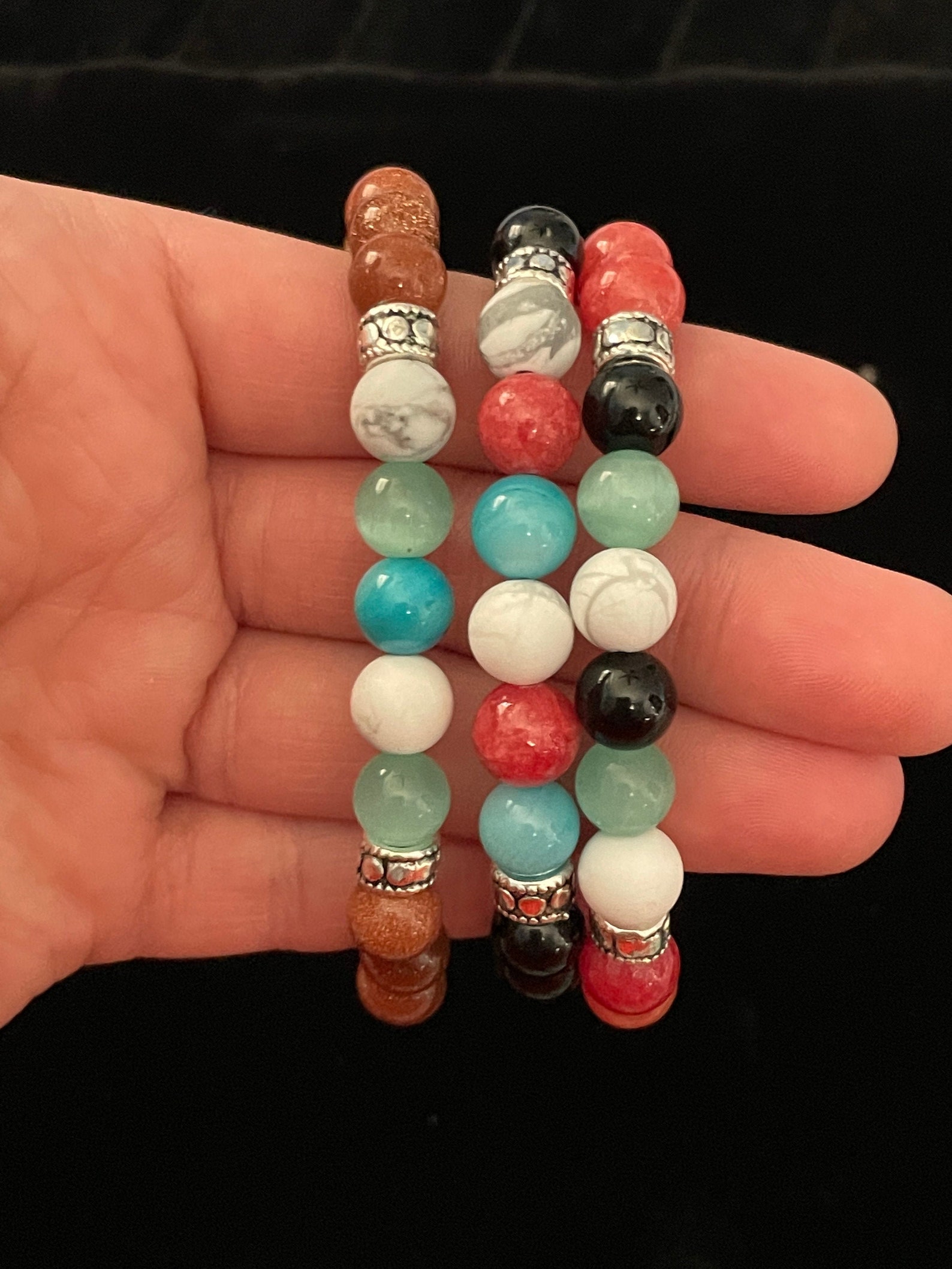 Multi Color Spacer Beaded Bracelet Womens Etsy