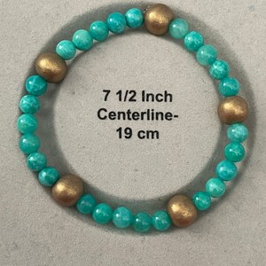 Teal and Gold Bracelet Womens