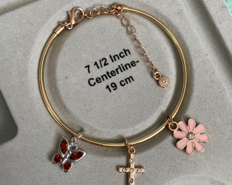 Spring Cross Bangle Bracelet Womens