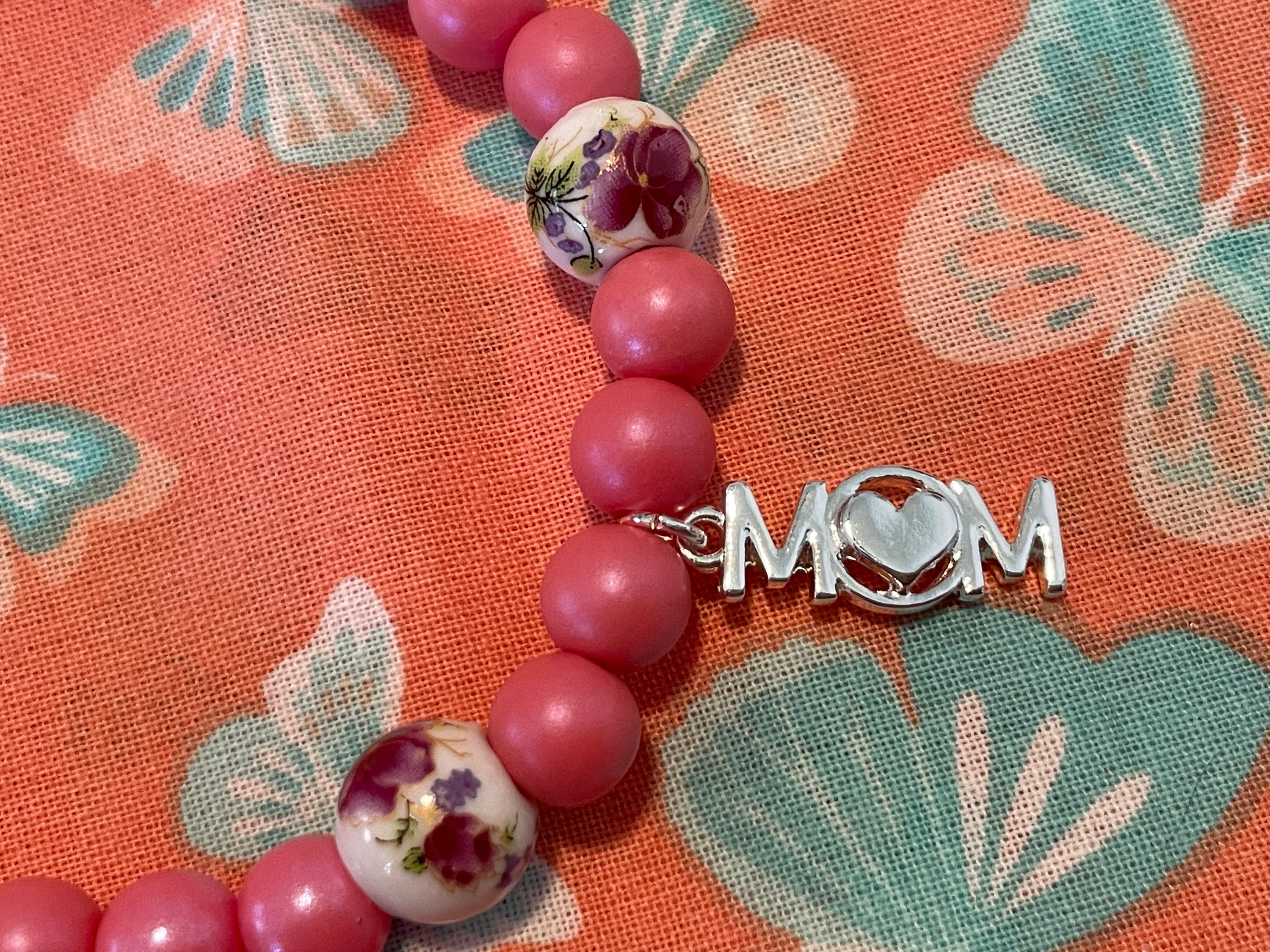 Mom Charms Beaded Bracelet Womens Etsy.de
