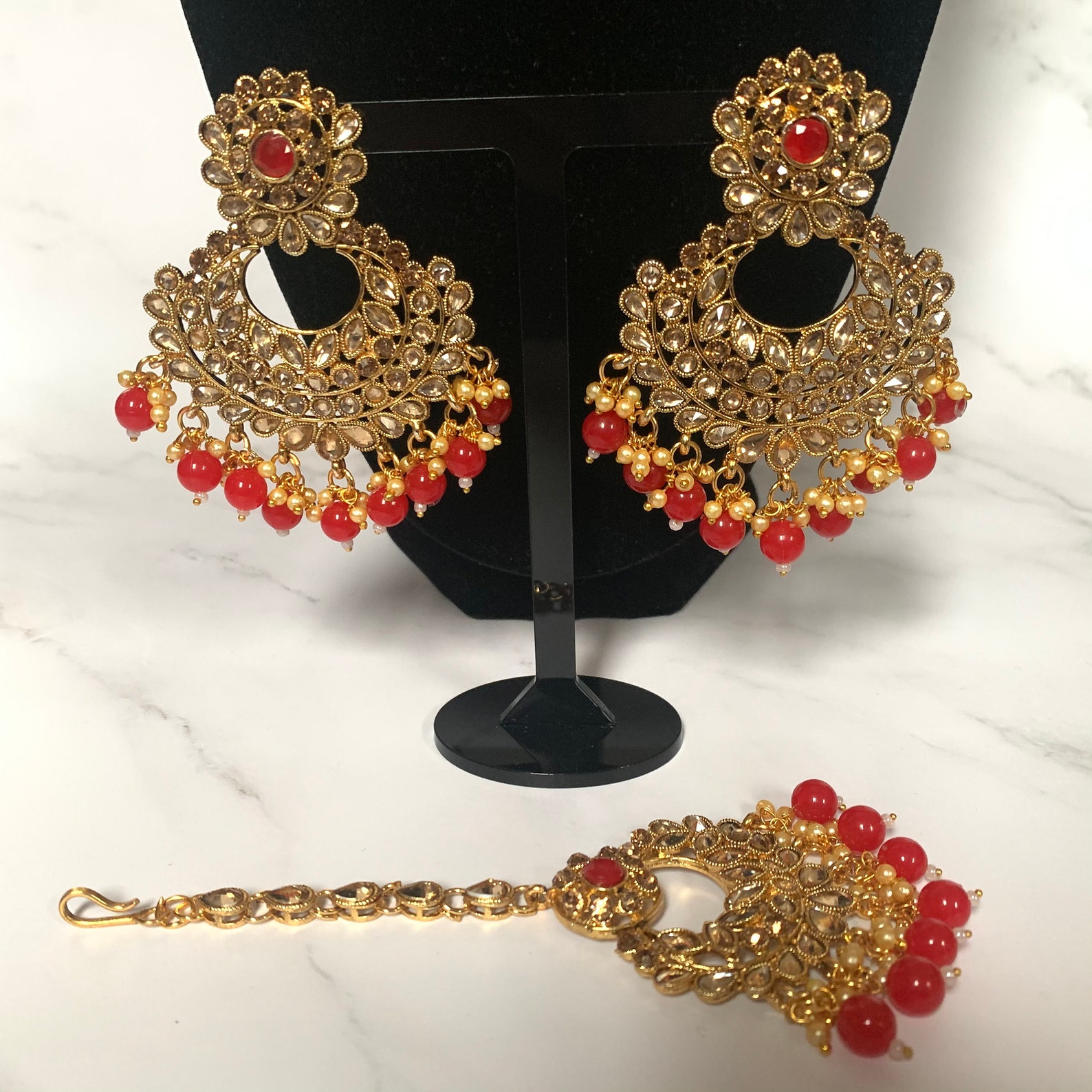 Earring & Tikka Set Etsy