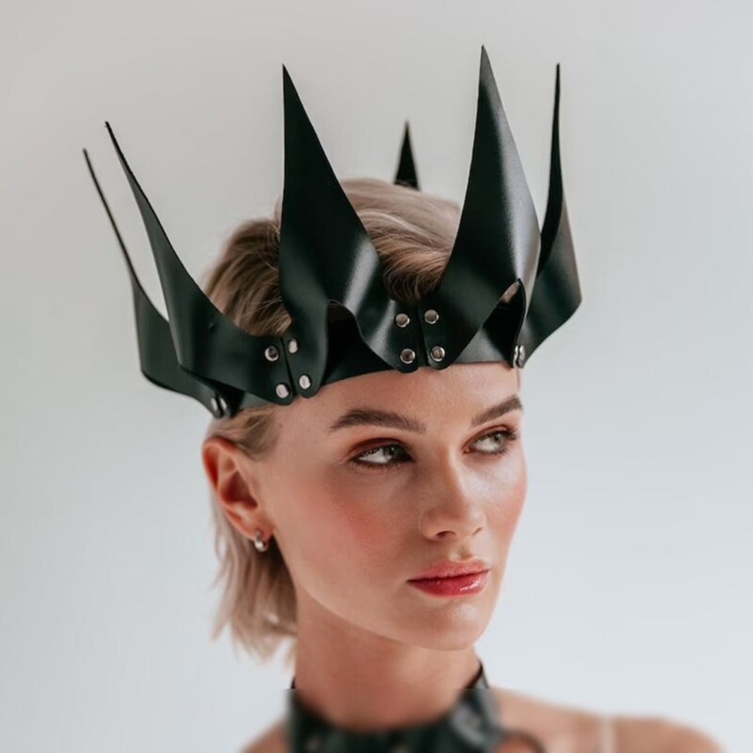 Leather Queen Crown Masks Black Bunny Mask Cosplay BSDM Etsy