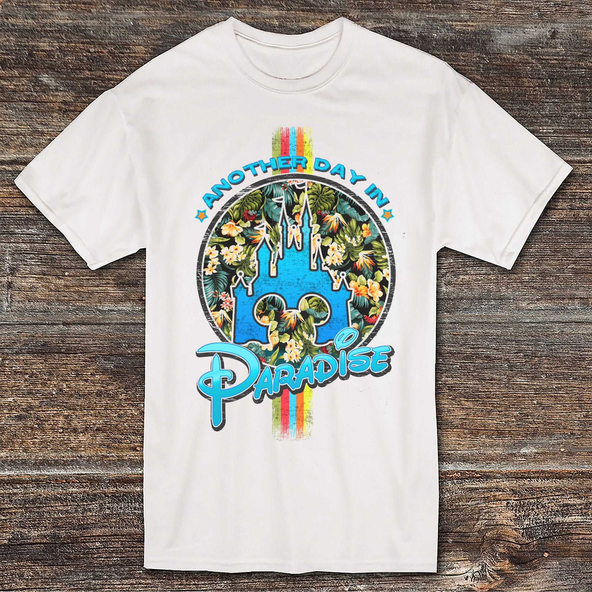 Tropical Floral Hawaiian Disney T-shirt Another Day in | Etsy