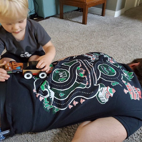 Car Race Track Shirt for Father Son Road Map Back Play Mat for Etsy