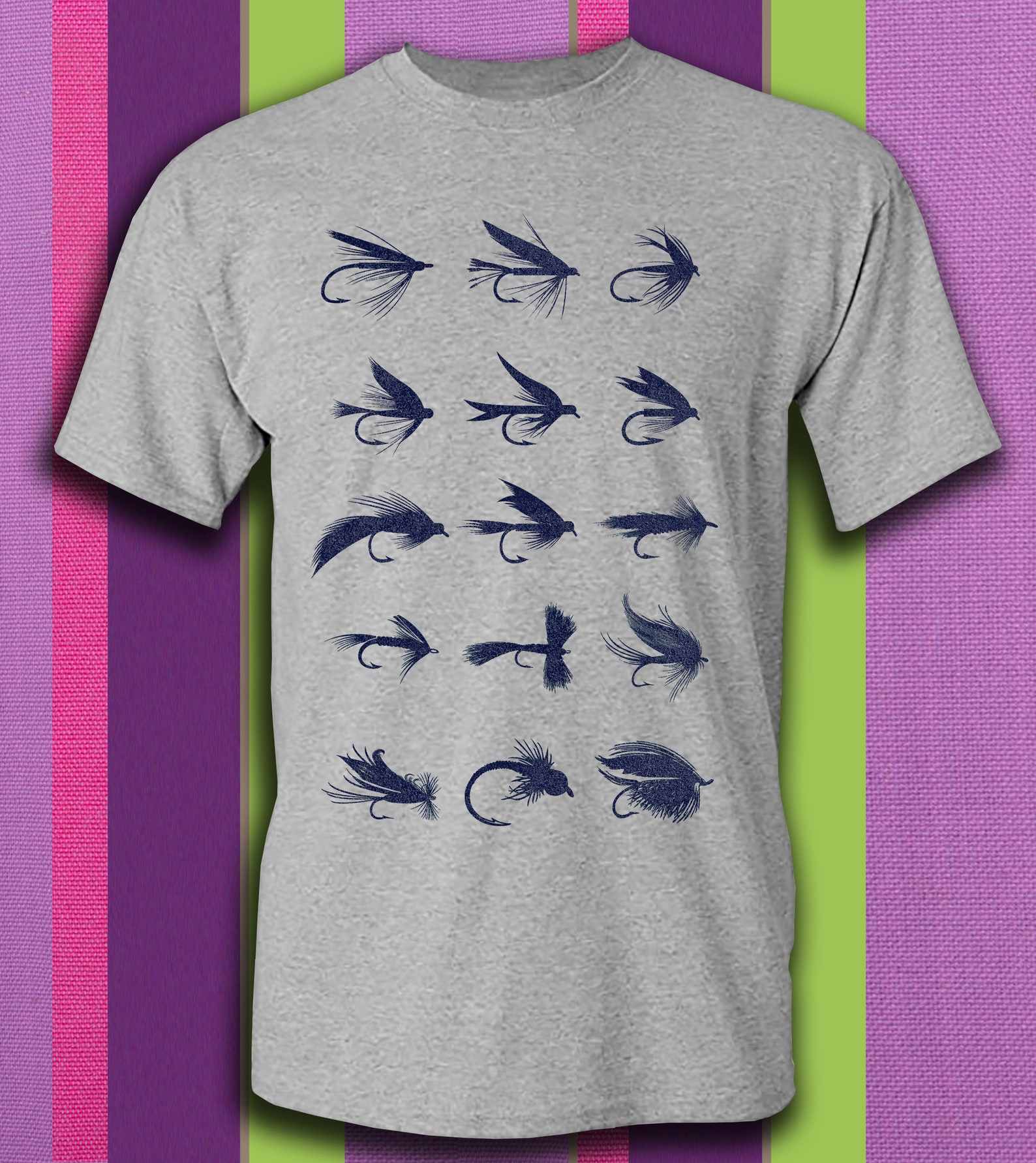Fly Fishing Flies Shirt Mens Fish Shirt Men's Fishing Etsy