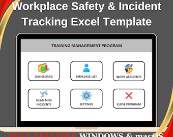 Seguimiento de incidentes de seguridad en el trabajo: Plantilla de Excel (ISO 45001)