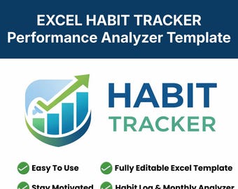 Excel Habit Tracker Template | Performance Analyzer, Streak, Goal Planner