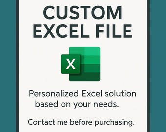 Custom Excel File | Personalized Excel Template | Tailored Spreadsheet Solutions for Business, Inventory, Invoices & More