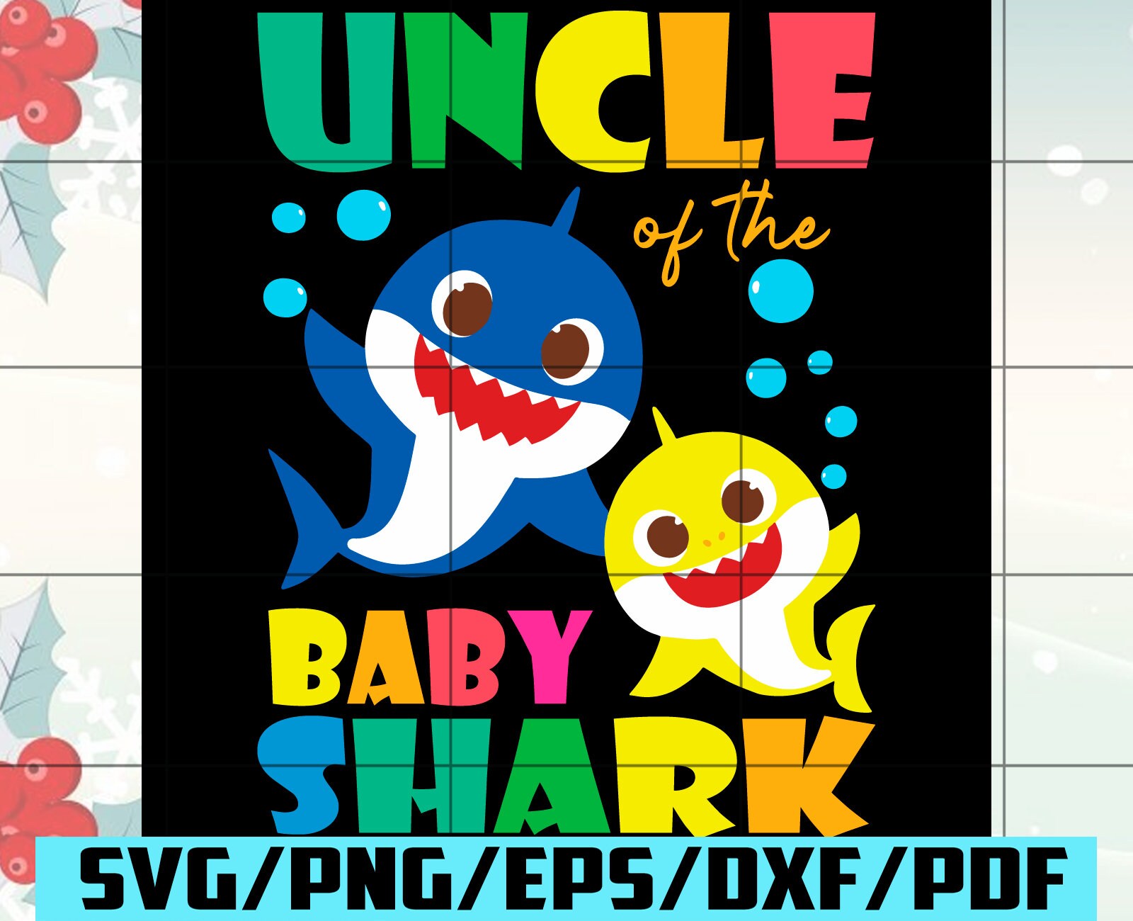 Uncle Of The Baby Shark Svg Trending Svg Baby Shark Svg | Etsy