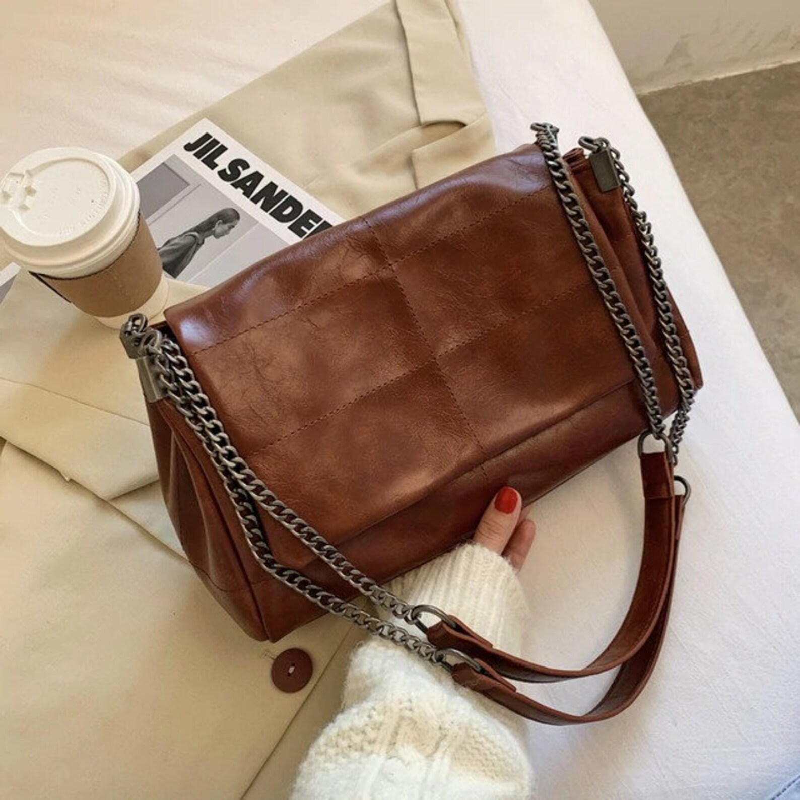 thick chain crossbody bag