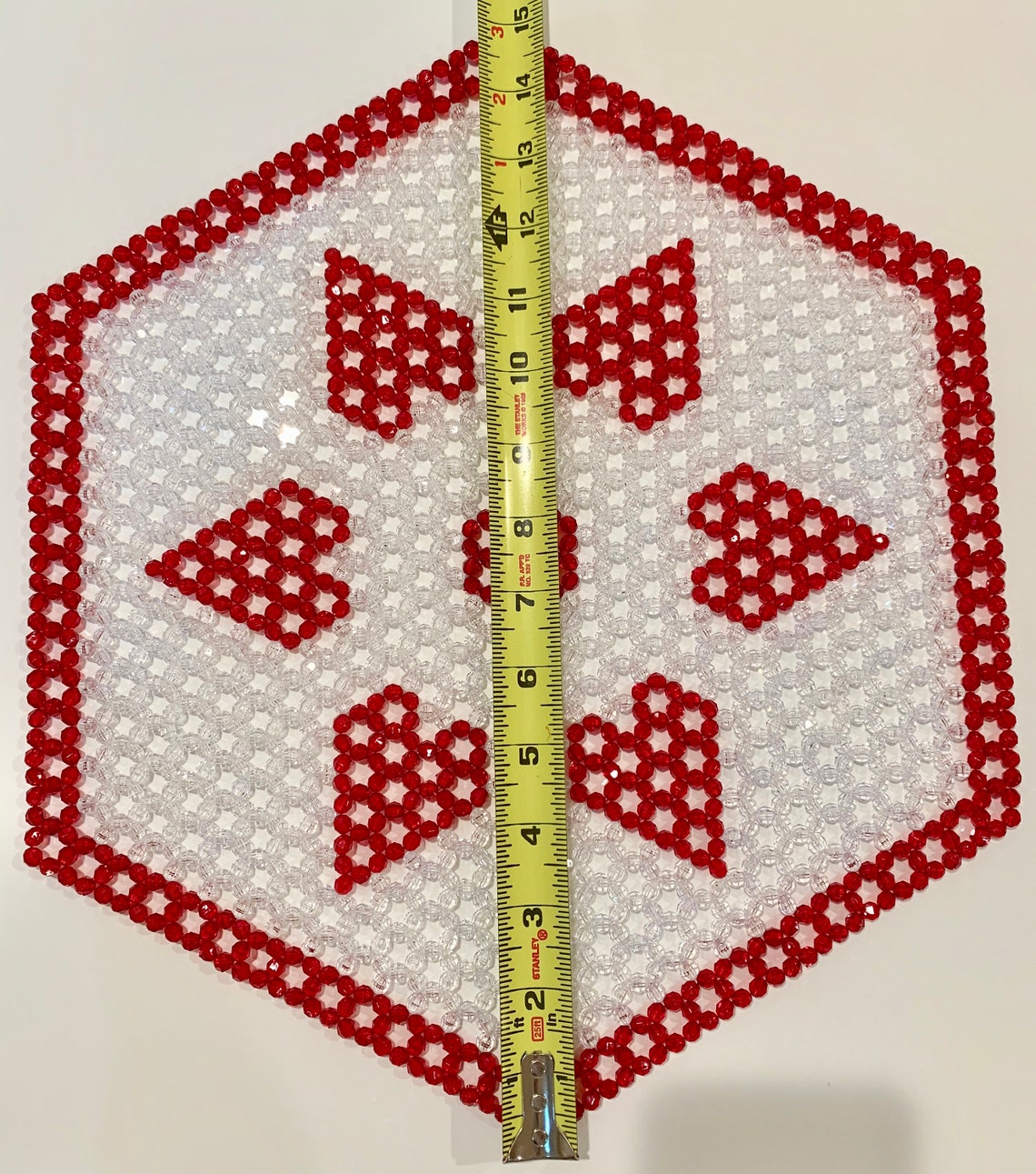 Handmade Beaded Heart Placemat Perfect for Valentine's Etsy