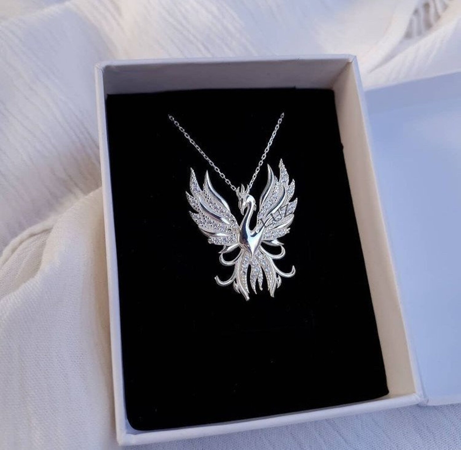 Silver phoenix pendant Clearance