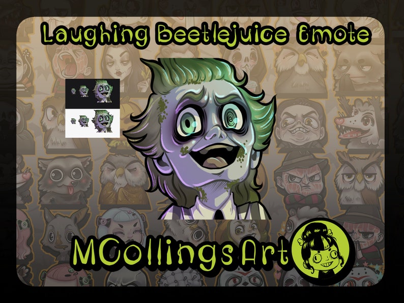 Beetlejuice Emotes Set of 6 Twitch Emotes / Discord Emotes Sandworm