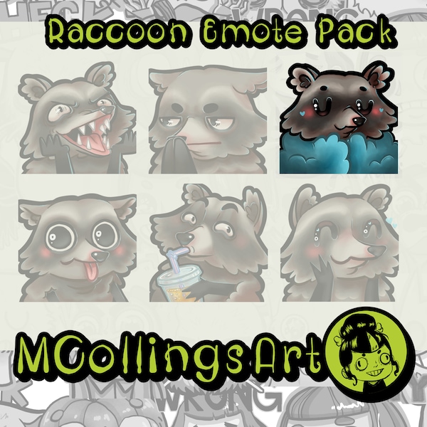 Raccoon Emote / Raccoon Emote Cozy / Raccoon Emote Blanket - Single Twitch Emote / Discord Emote / Youtube Emote - Cozy Emote, Sleepy Emote