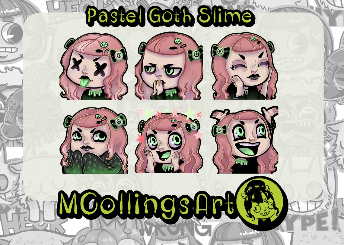 Pastel Goth Emote UWU slime UWU Emote UWU Emoji Single Twitch Emote