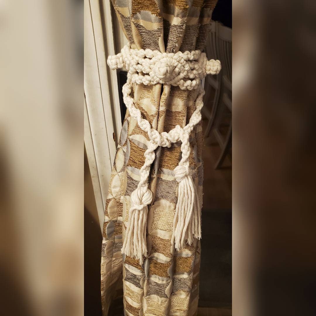 Handmade macrame curtain tie backs Etsy
