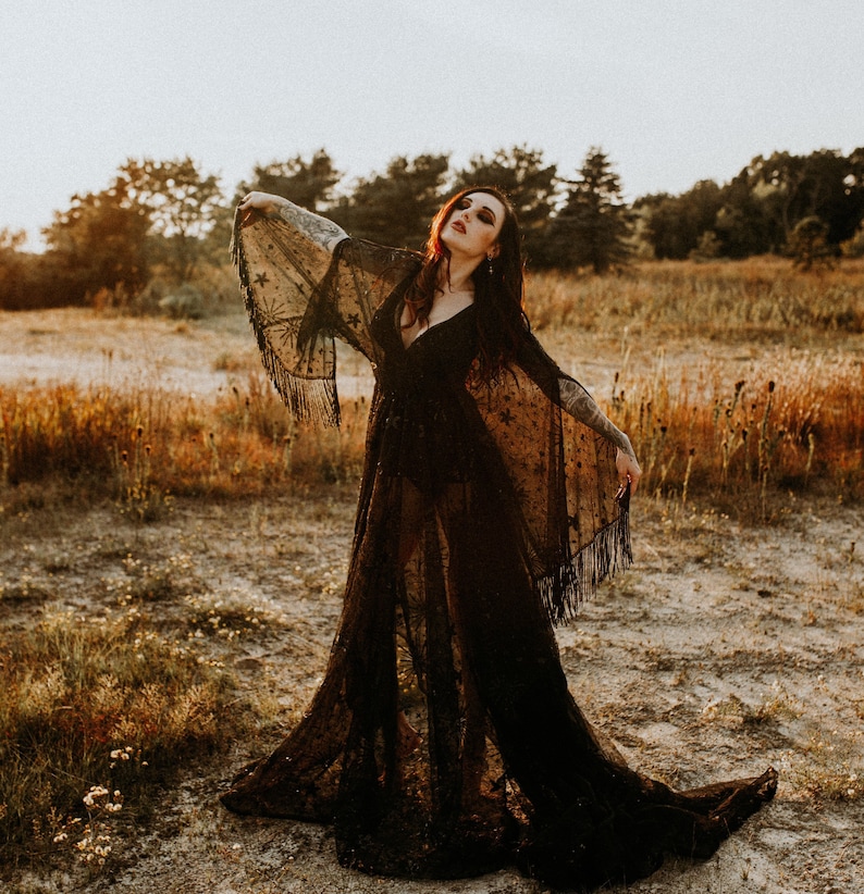 The Black Venus Dress Boho Dress Photoshoot Dress Wedding Etsy