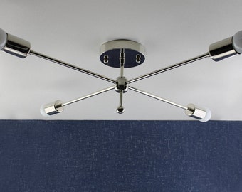 Moderne Kronleuchter Chrom Nickel - Geometrische Lampe - Sputnik Mid Century - Hängeleuchten - Industrie Beleuchtung