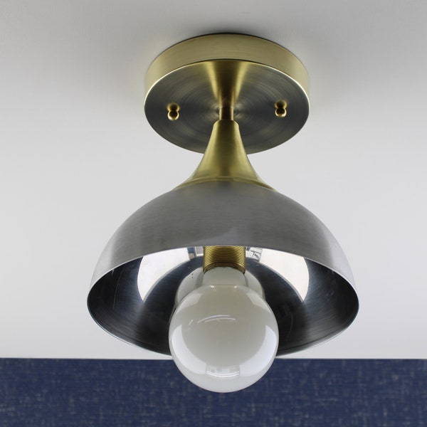 Brass Steel Ceiling- Ceiling Lamp Fixture - Mid Century Lighting - Farmhouse Light - Modern Lighting - Hanging Light - Chandelier