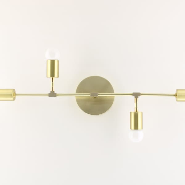 Long Vanity Light - four Bulb - Bathroom Light - Vanity Light Fixture - Bathroom Fixtures - Mirror Lights - Brass Vanity Lamp